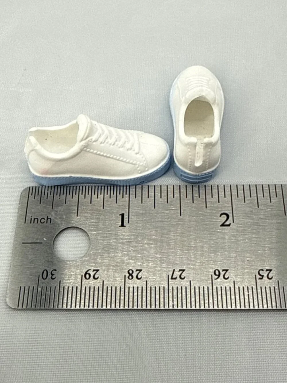Fashion Doll Y2K White Sneakers Light Blue Sole Chunky 1:6 Scale